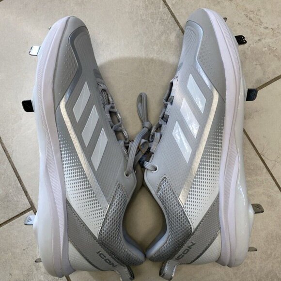 Adidas Icon 7 Metal Baseball Cleats Gray SPG 753001 Mens Size 12.5 12‎ 1/5 NWB - Picture 10 of 11